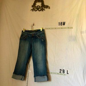 Yakum denim and Rhinestone  Capri jeans